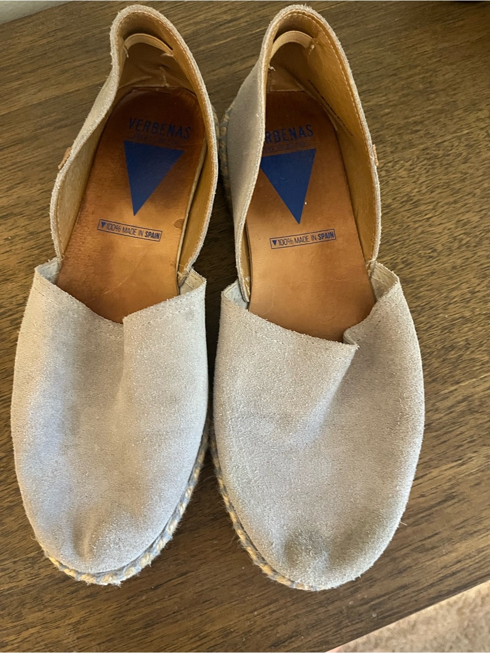 VERBENAS Women’s Taupe Suede Espadrille Slip-On Flats